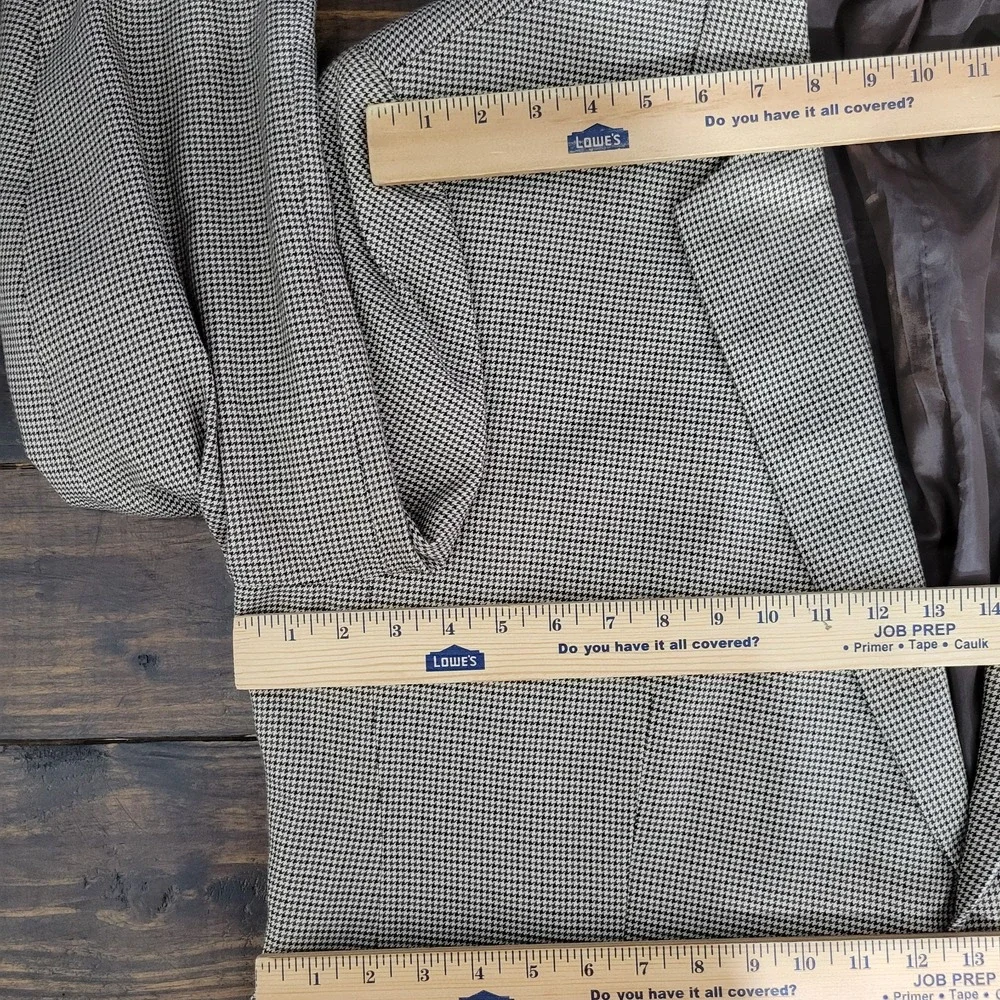 Chaps Men's‎ Sport Coat Blazer Two Button Brown Houndstooth Poly Blend 52R
